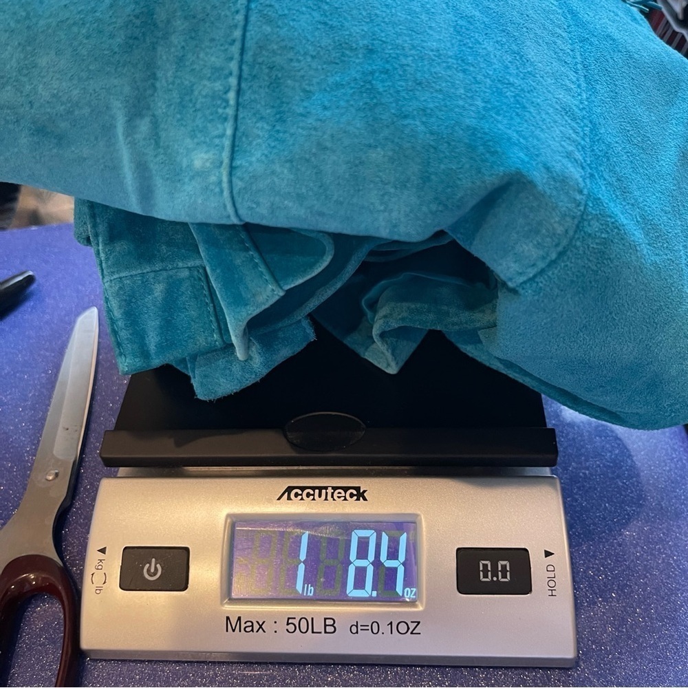 Chico's Leather Jacket Womens Medium Turquoise Western Cowgirl rodeo - Picture 10 of 10